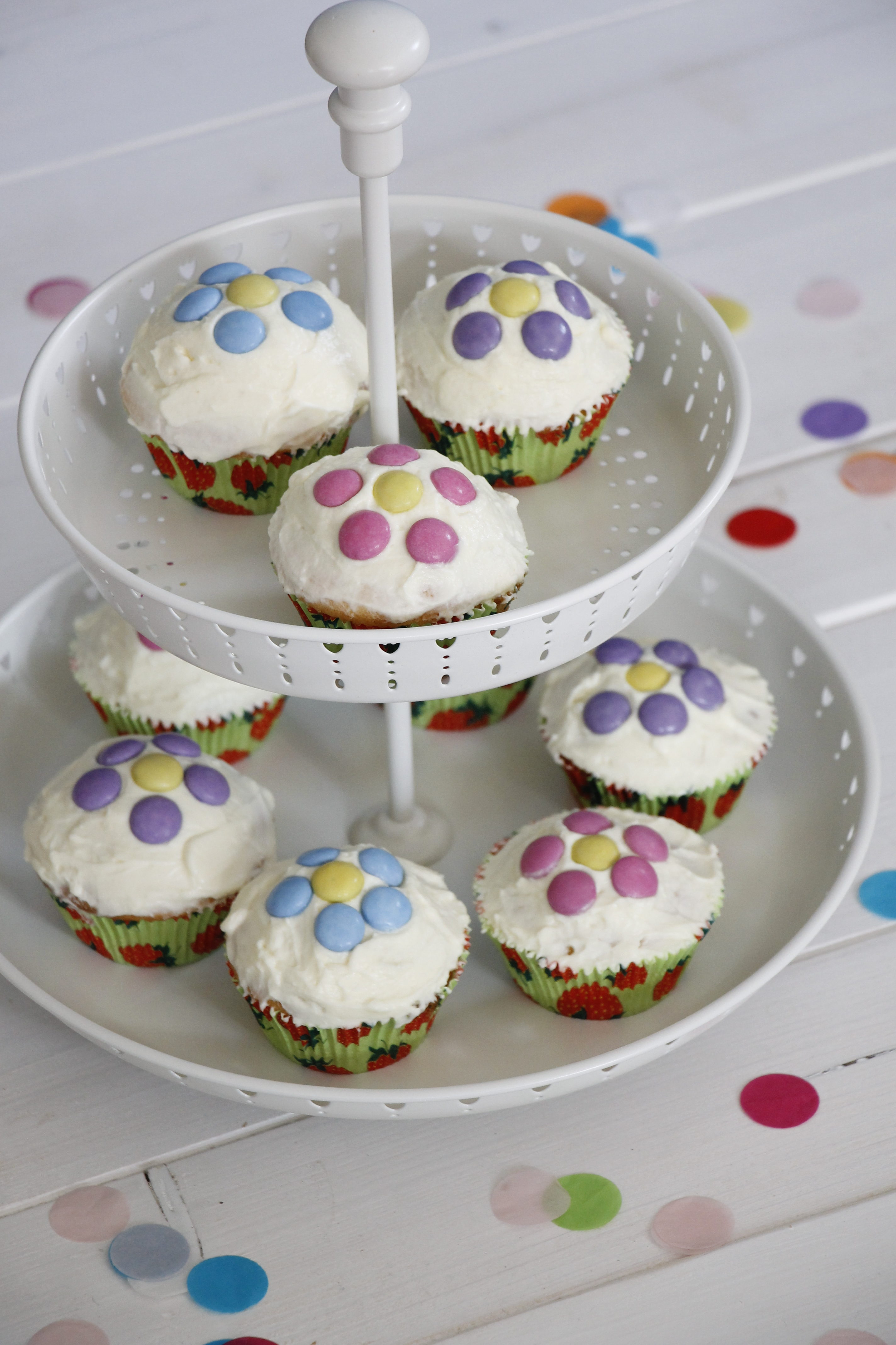 gefüllte Muffins mit Smarties - Lavendelblog