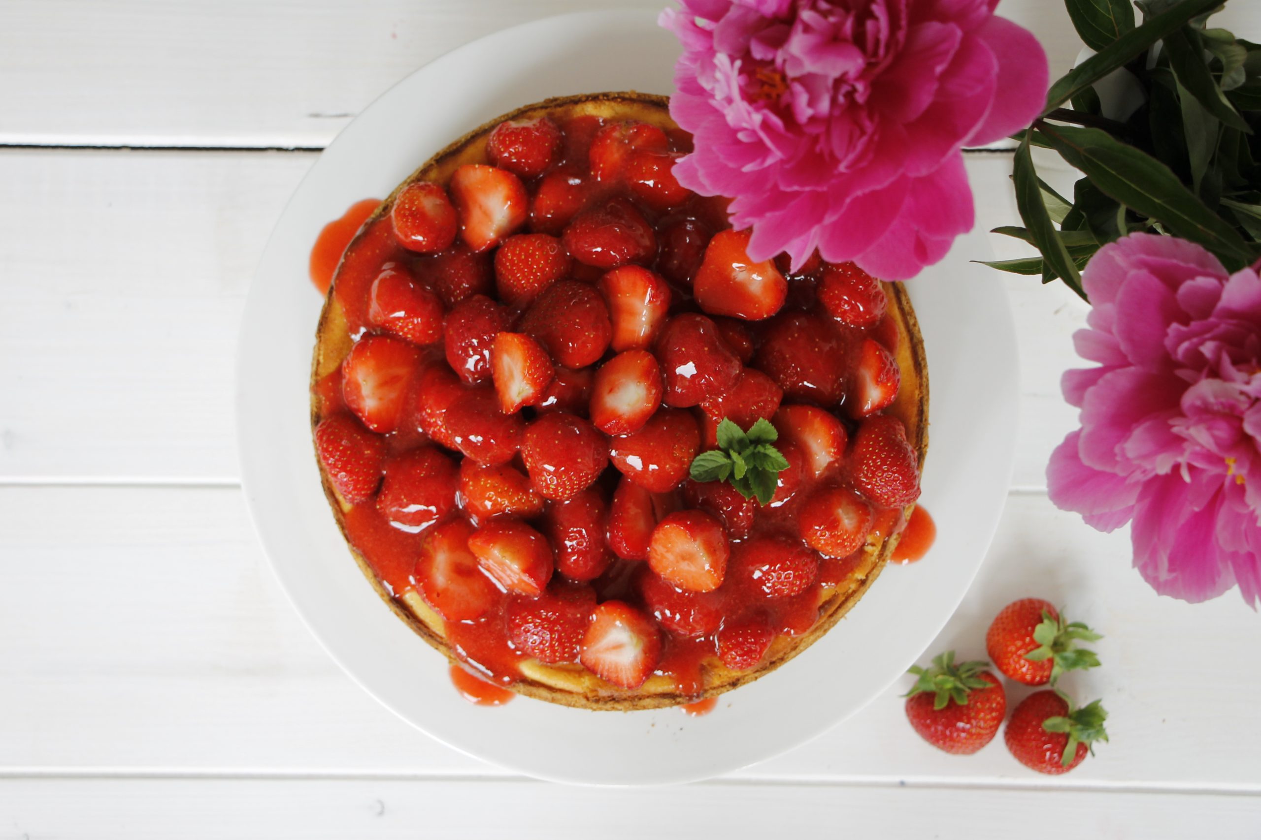 Cheesecake mit Erdbeeren Rezept