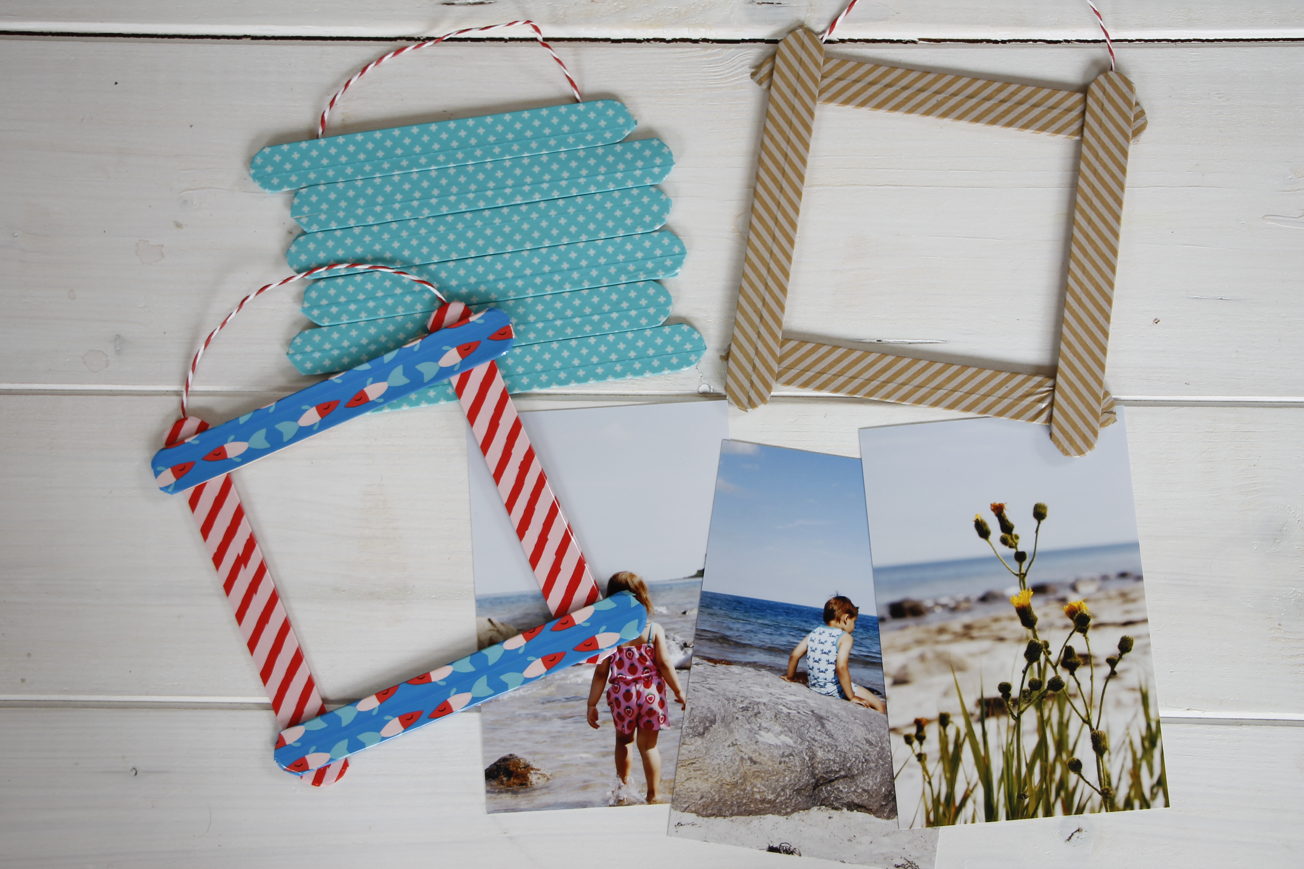 DIY Idee Kinder Bilderrahmen aus Eisstielen Lavendelblog