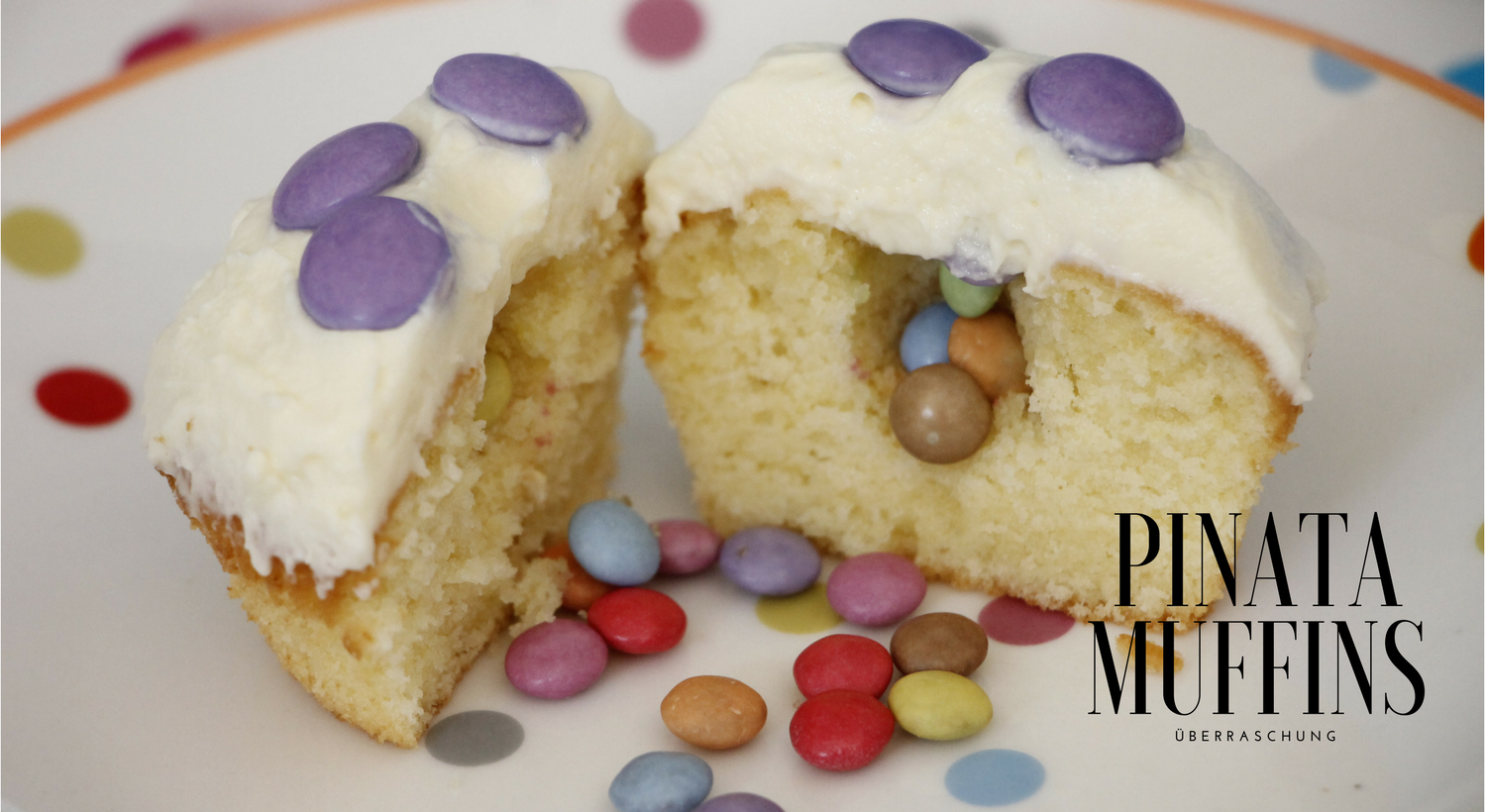 gefüllte Muffins mit Smarties - Lavendelblog