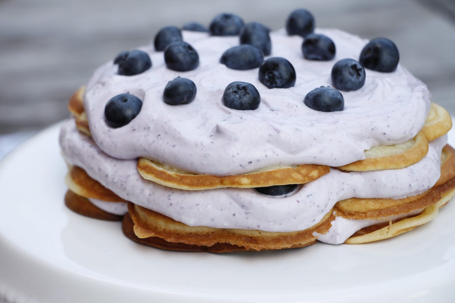 Waffeln mit Heidelbeeren