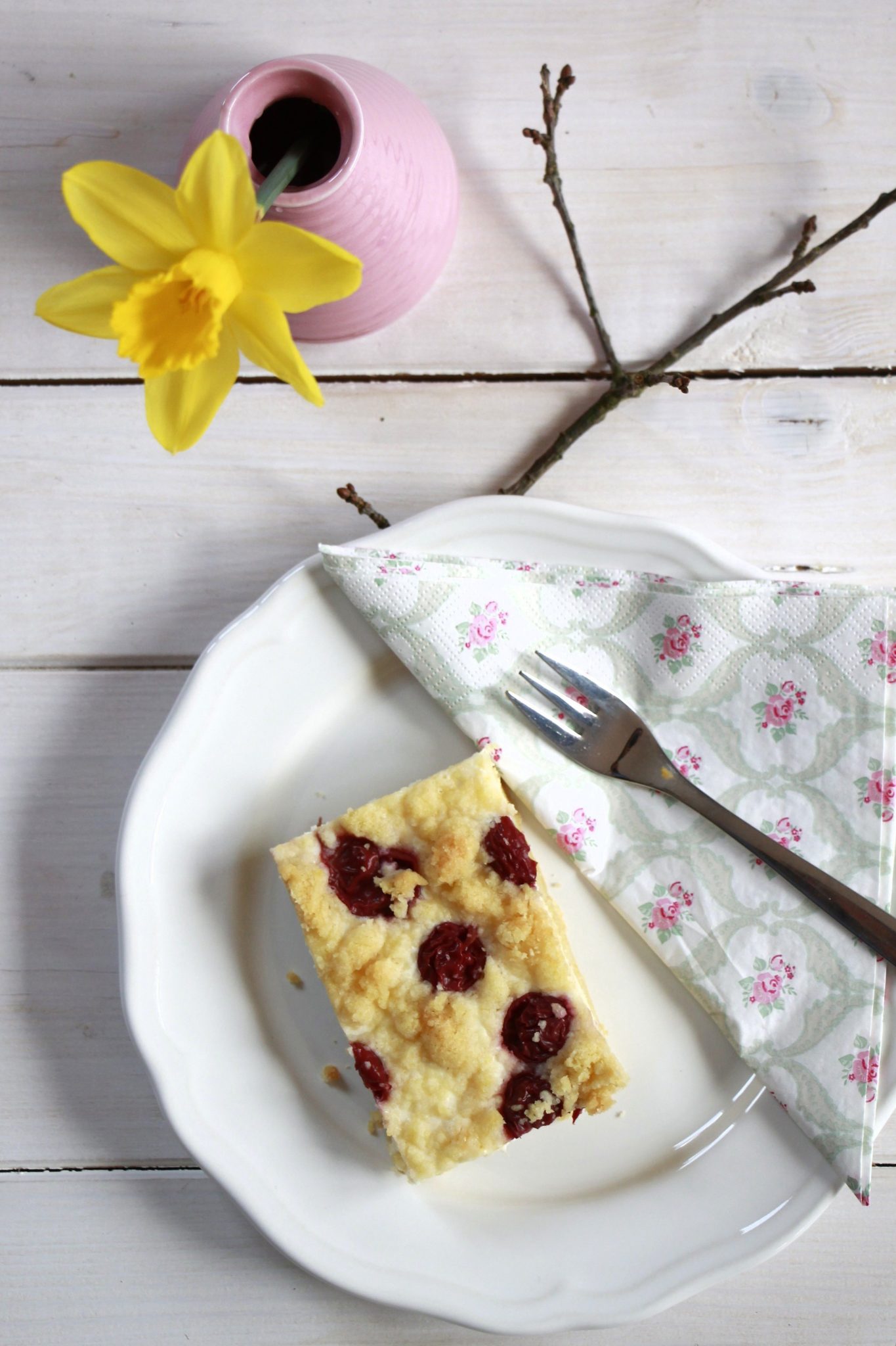 Schnelles Rezept: Kirsch-Streuselkuchen mit Quark - Lavendelblog