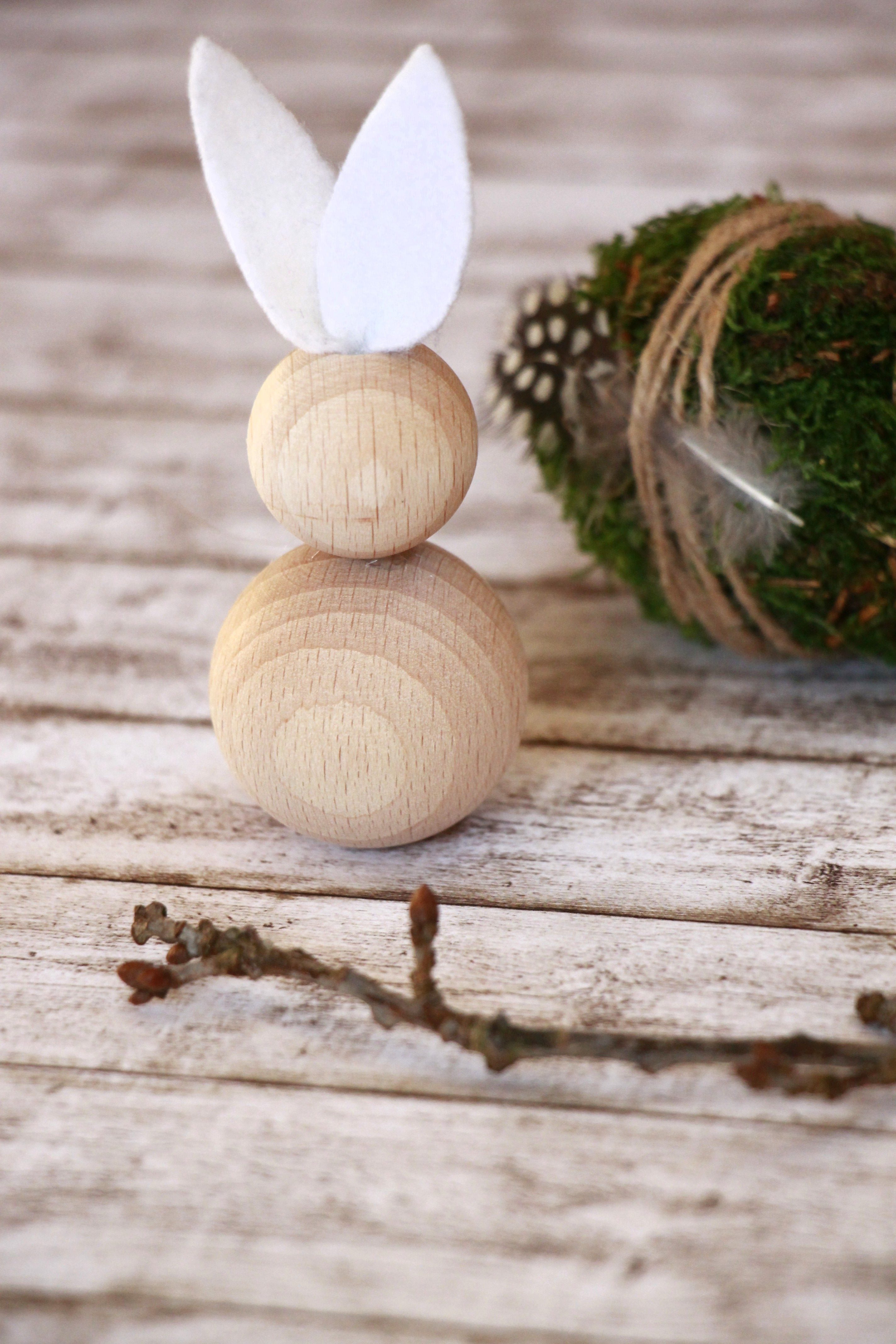 Osterhase aus Holz basteln Ideen - Lavendelblog