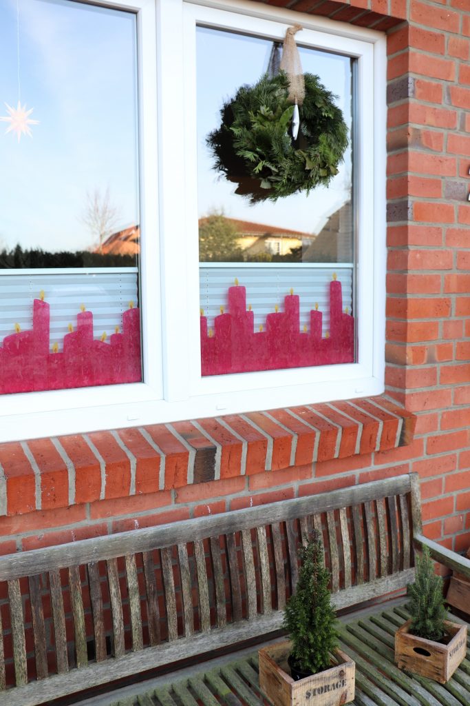 Fensterdeko Weihnachten Kerzen Transparentpapier