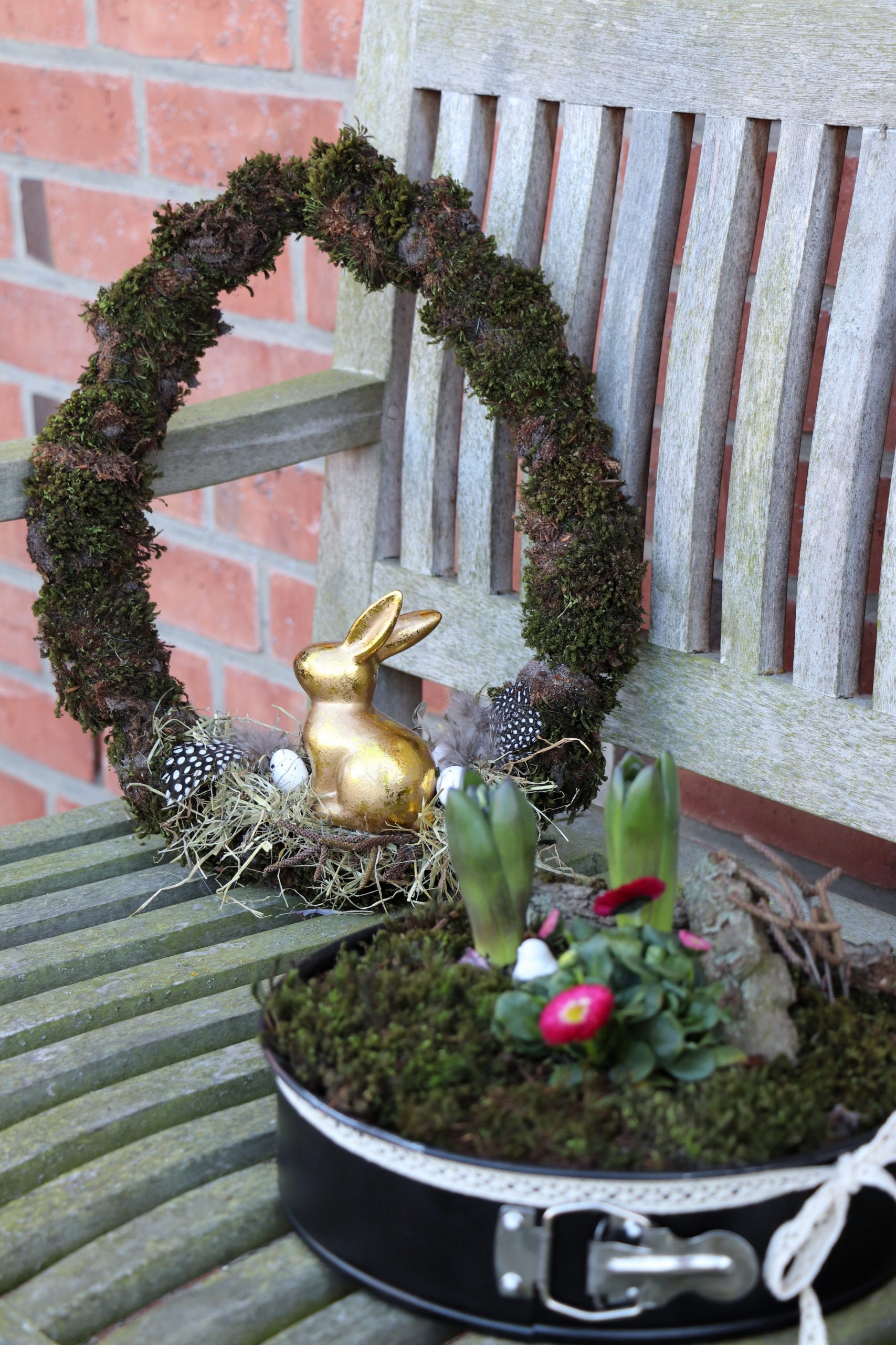 Osterkranz Moos DIY - Lavendelblog