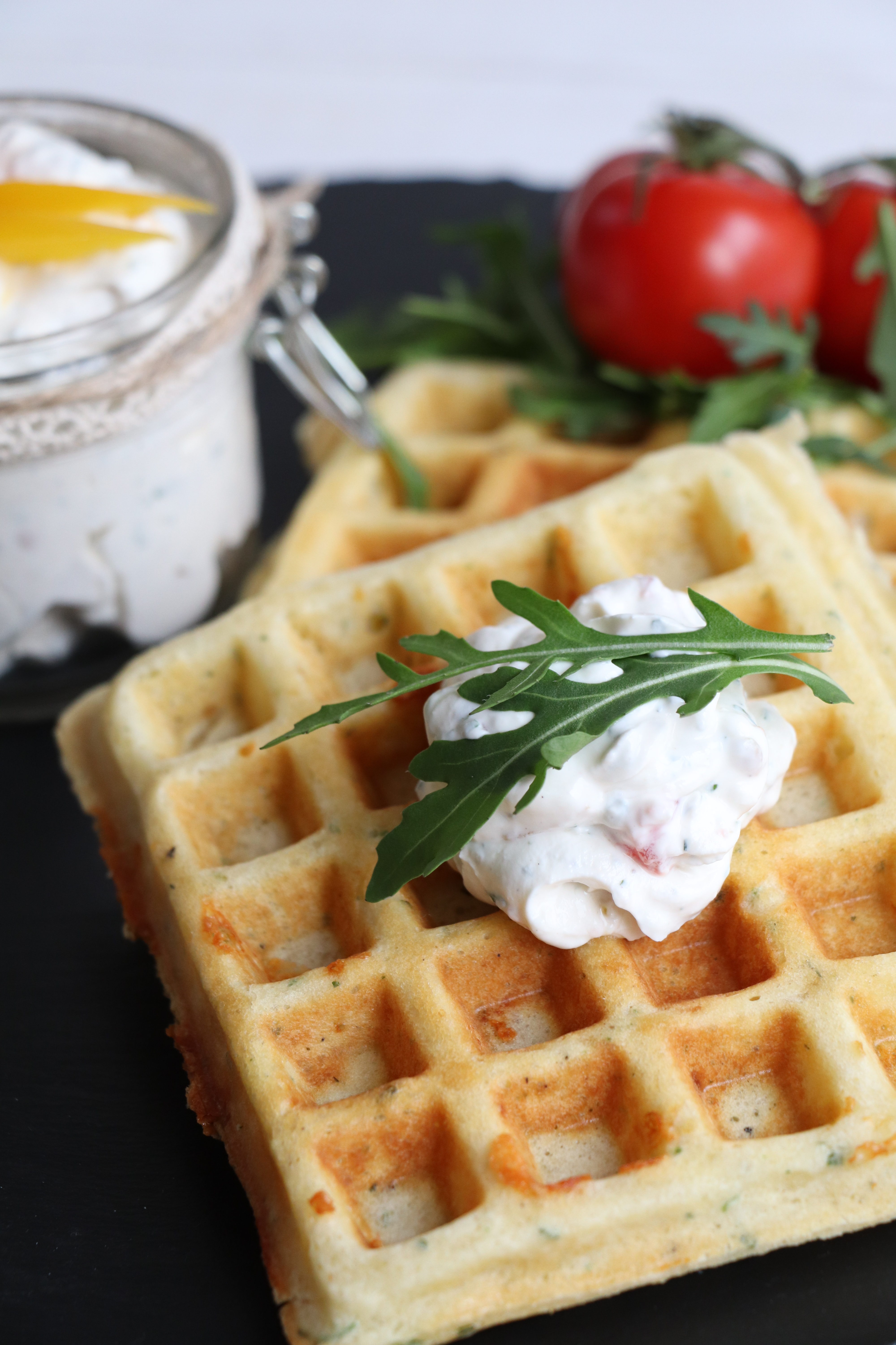 belgische Waffeln herzhaft Rezept - Lavendelblog
