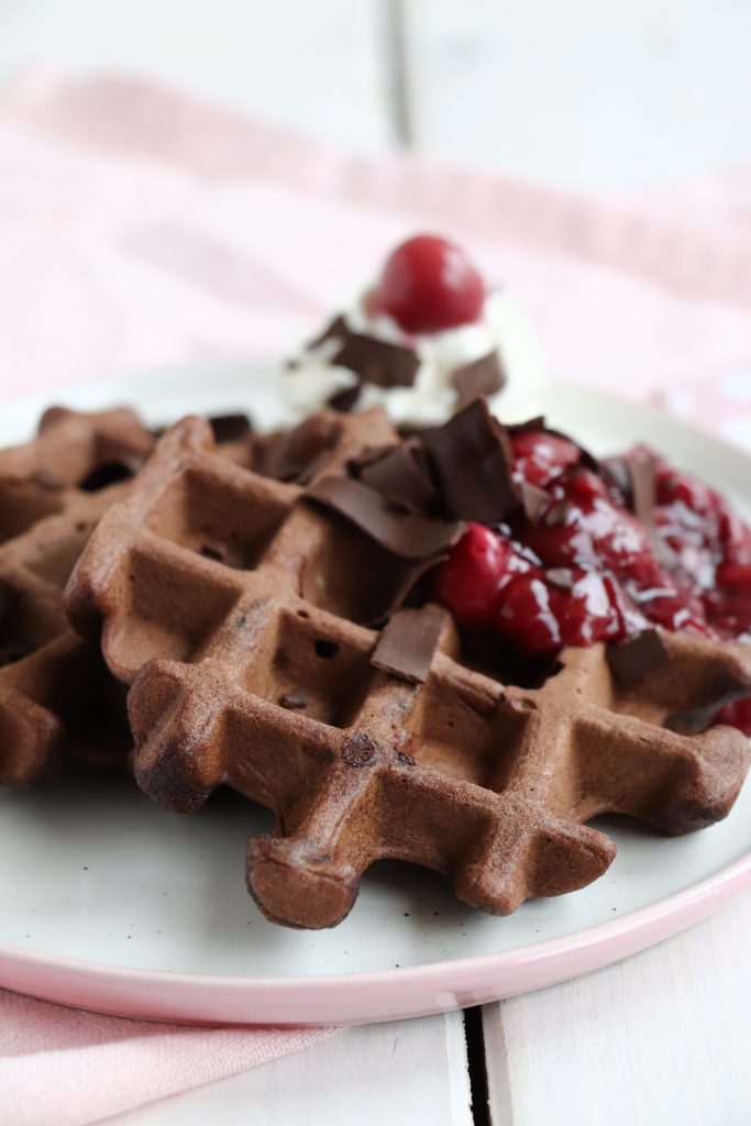 Rezept Schokowaffeln mit Kirschen