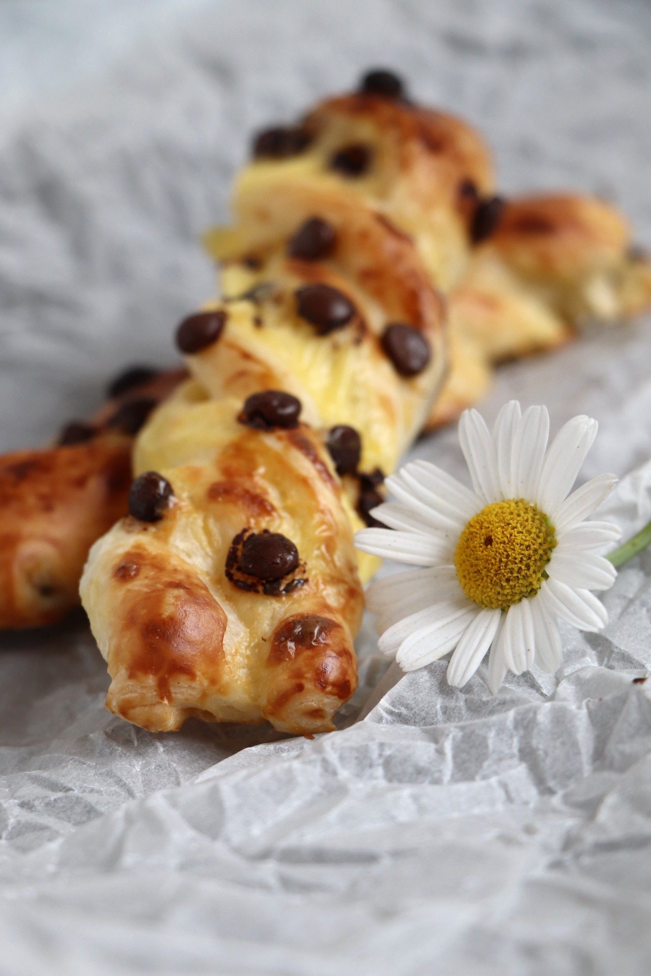 Blätterteigstangen: Süß &amp; lecker - mit Pudding und Schokotropfen ...