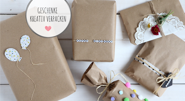 Geschenke kreativ verpacken Ideen Packpapier