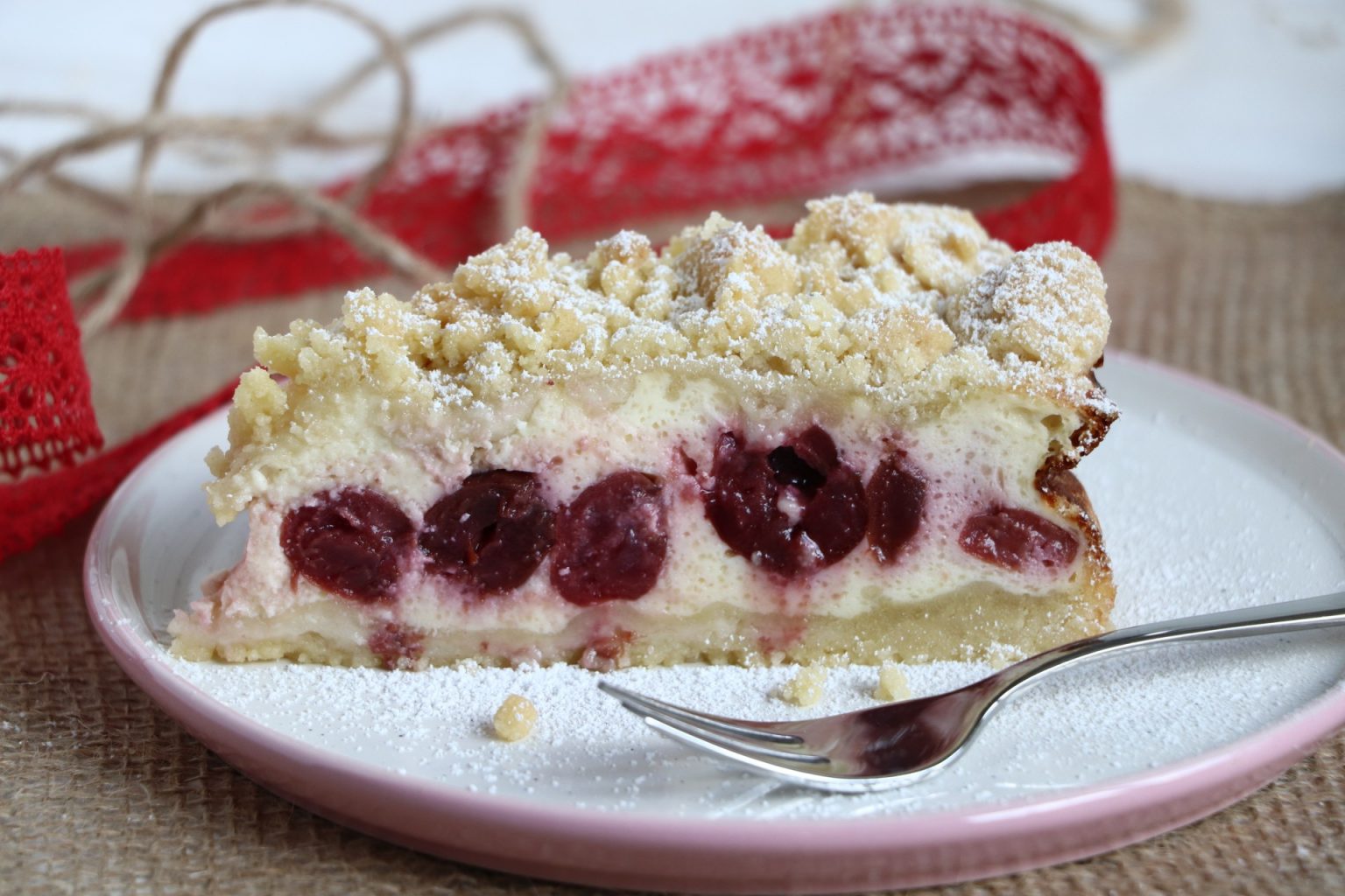 Rezept: Kirsch-Käsekuchen mit Streuseln - Lavendelblog