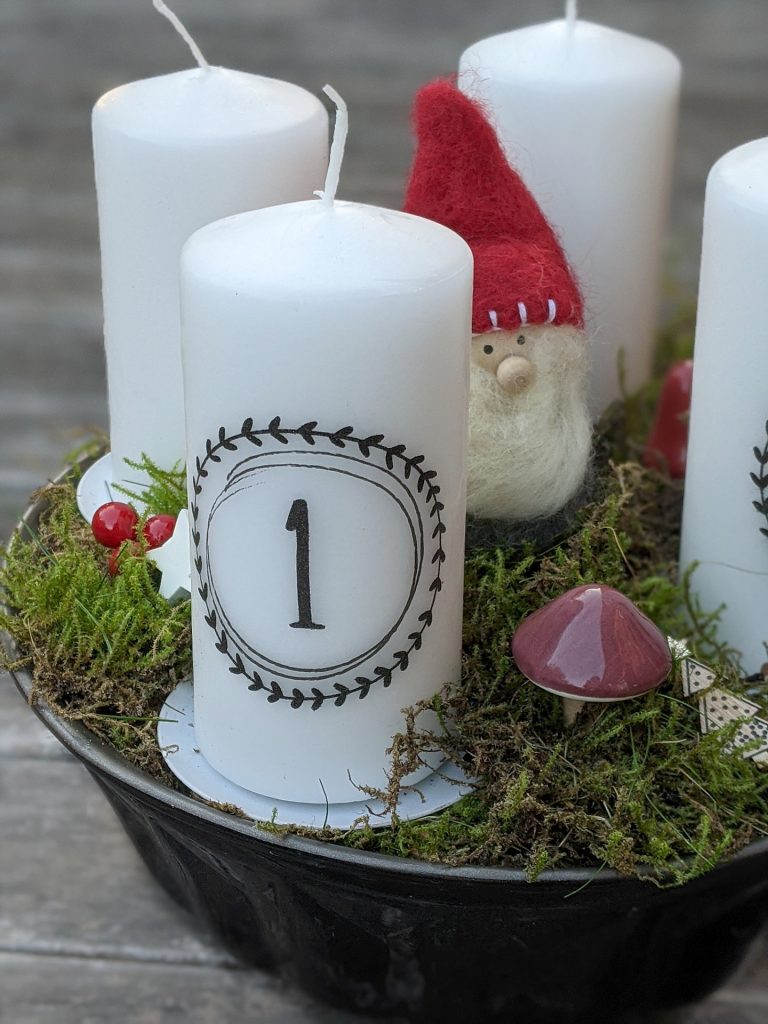 Adventskranz-Zahlen DIY