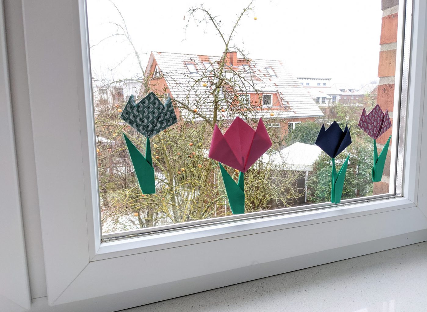 DIY Origami-Tulpen falten