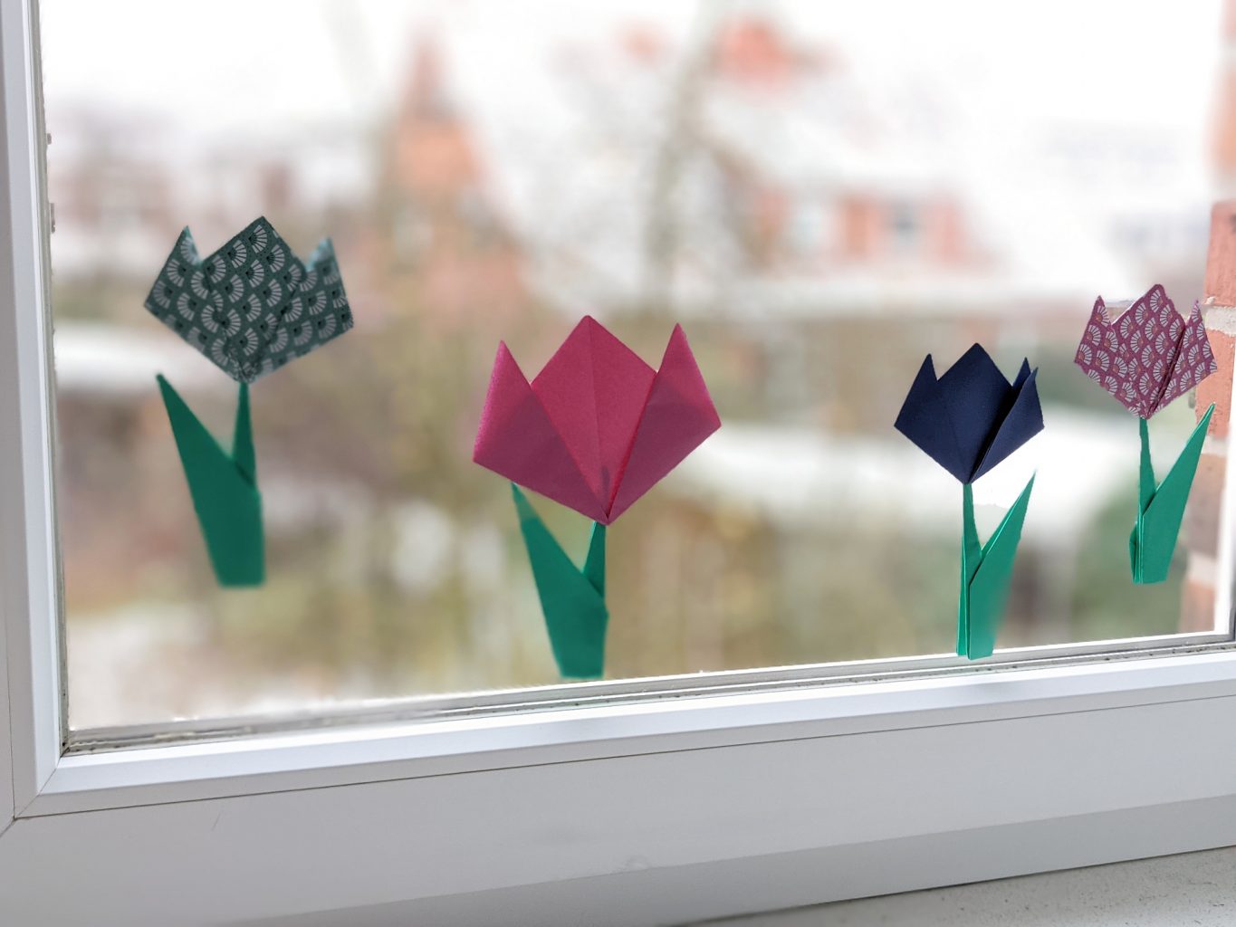 Fensterdeko Frühling basteln