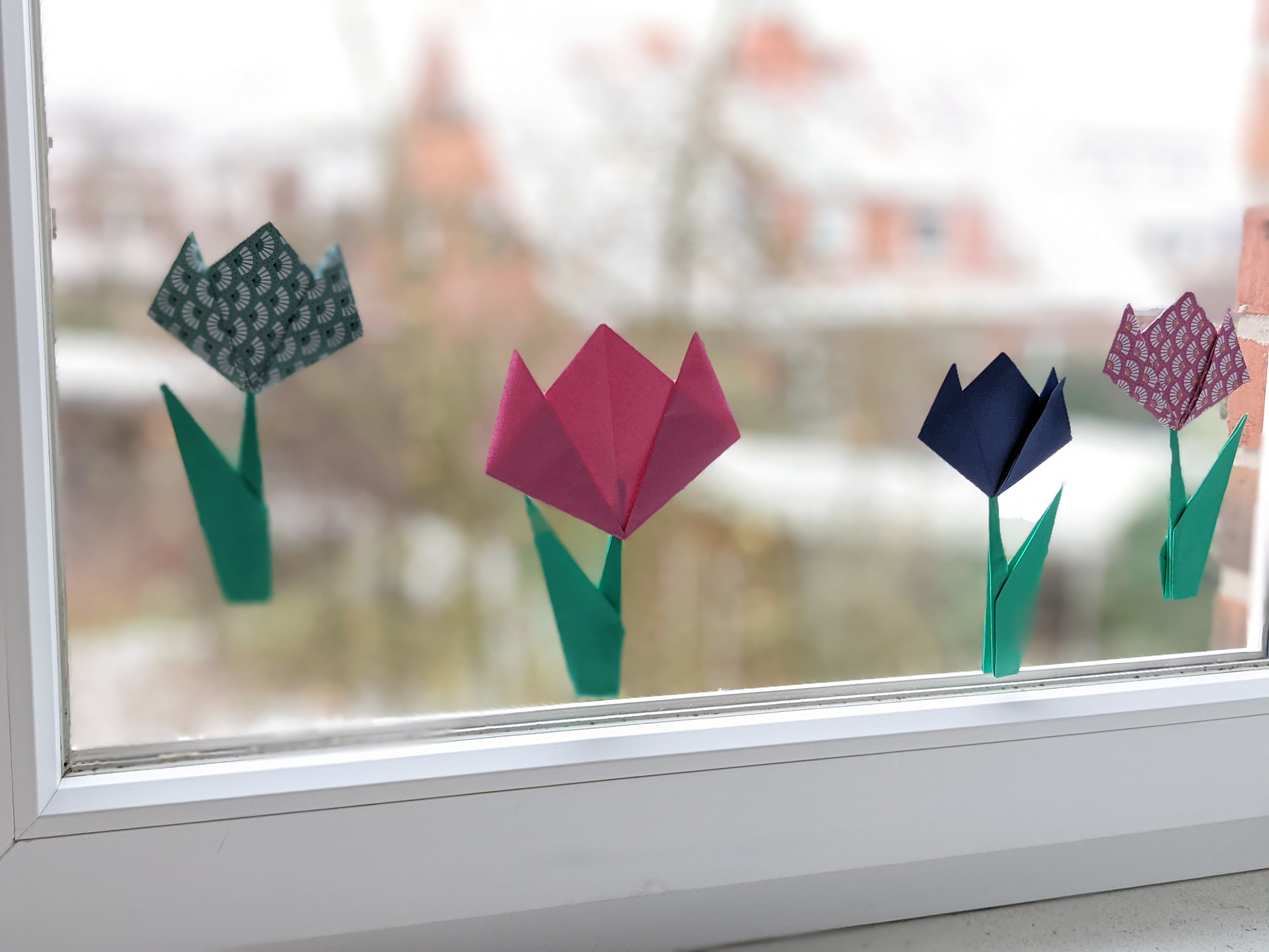 Fensterdeko Frühling basteln - Lavendelblog