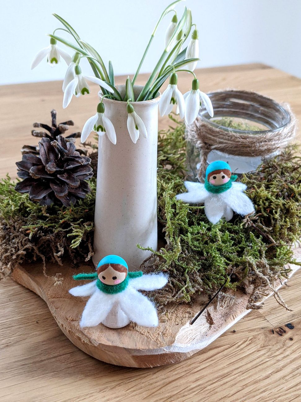 DIY Schneeglöckchen-Figuren Holz