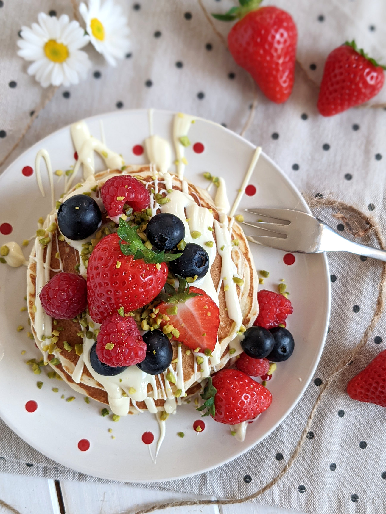 Pancakes weiße Schokolade