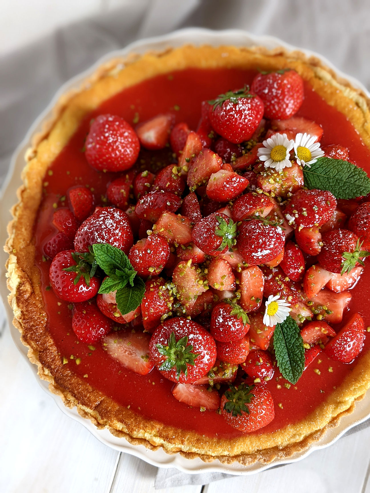 Schmand-Tarte mit Erdbeeren Rezept