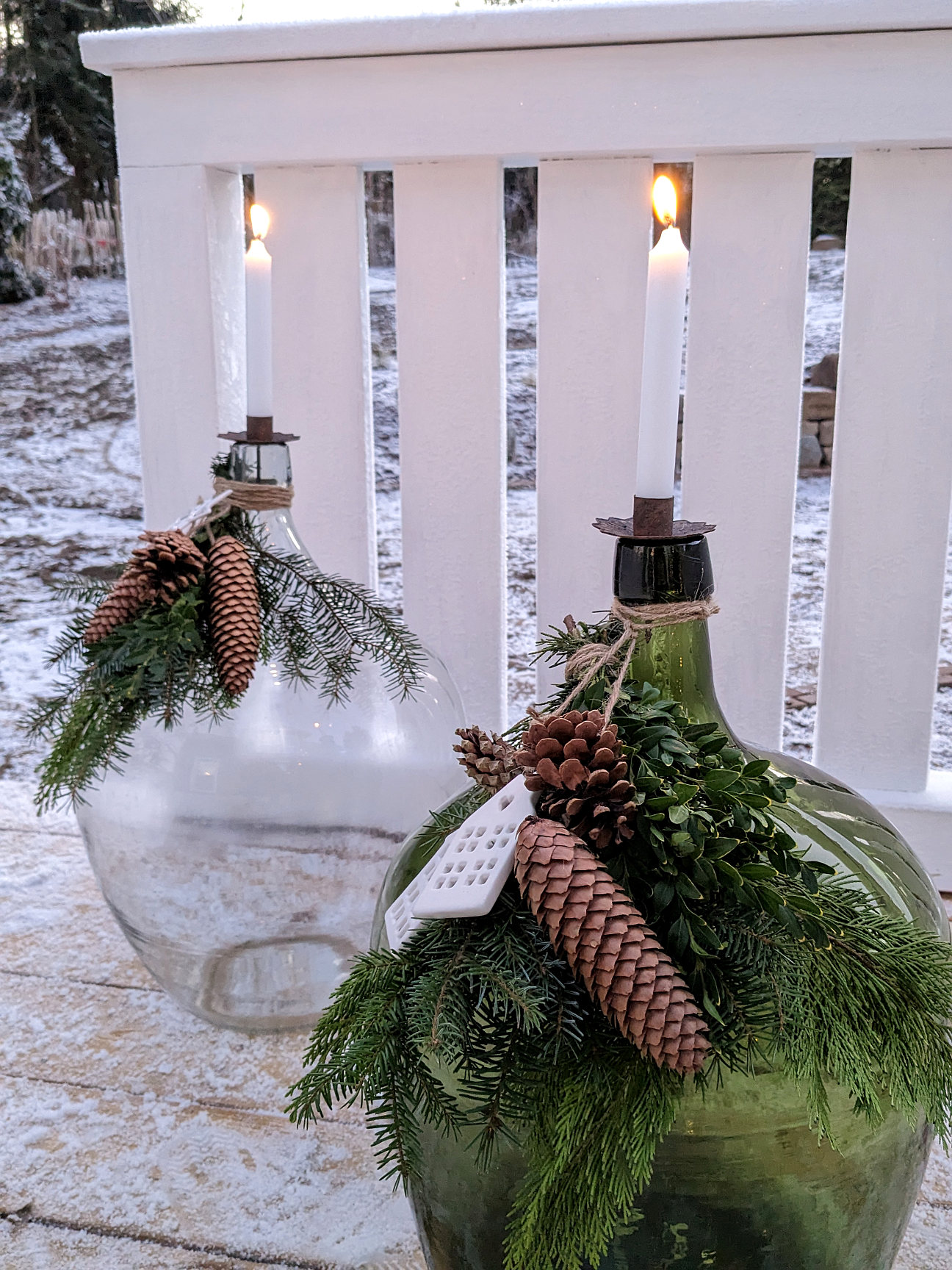 Terrasse weihnachtlich Deko