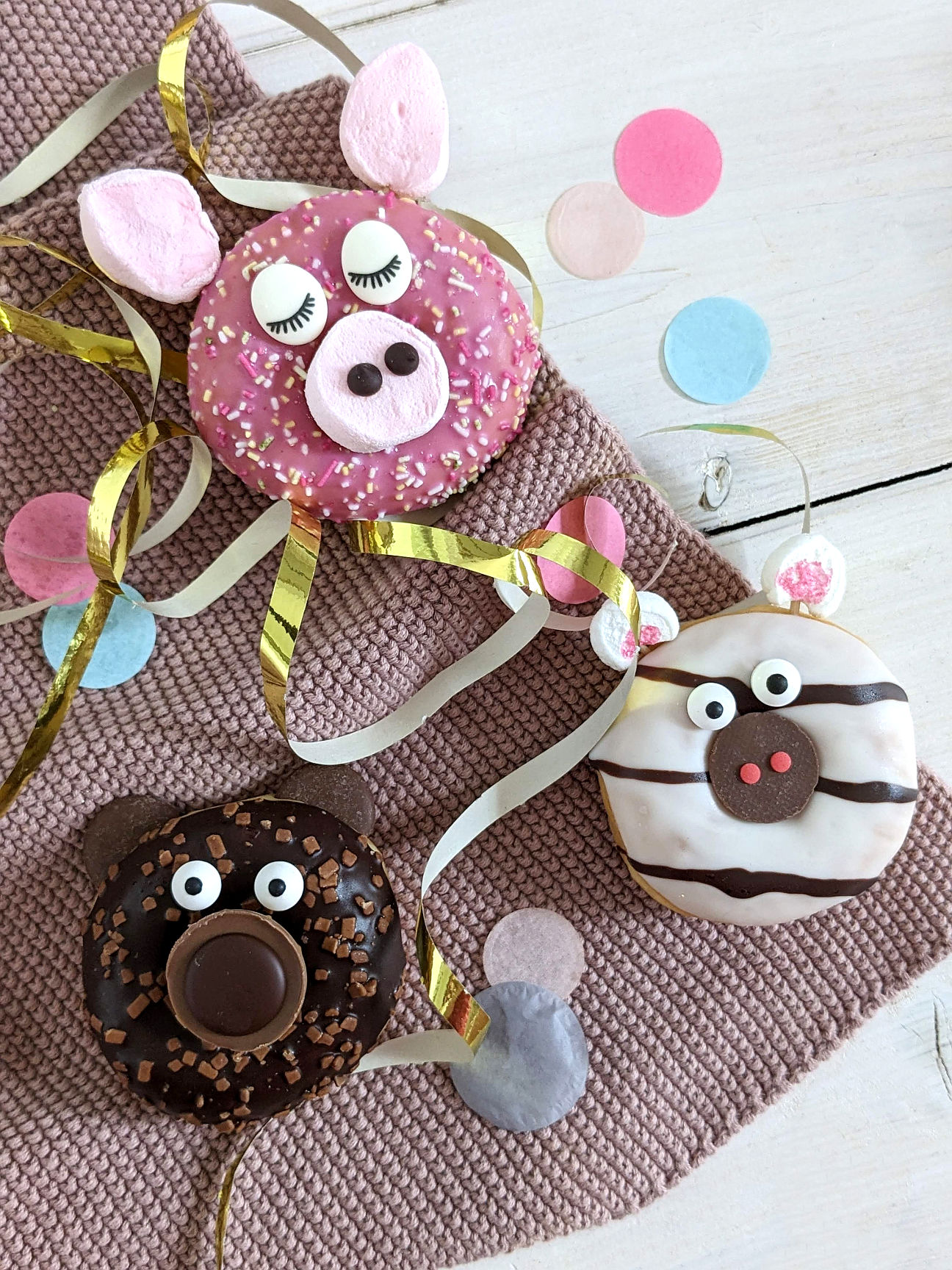 Donuts als Tiere gestalten Ideen