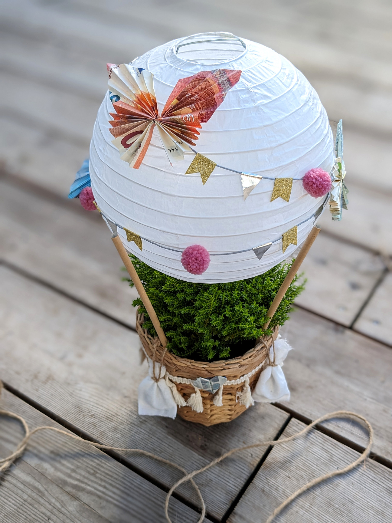 Geldgeschenk Hochzeit Heißluftballon