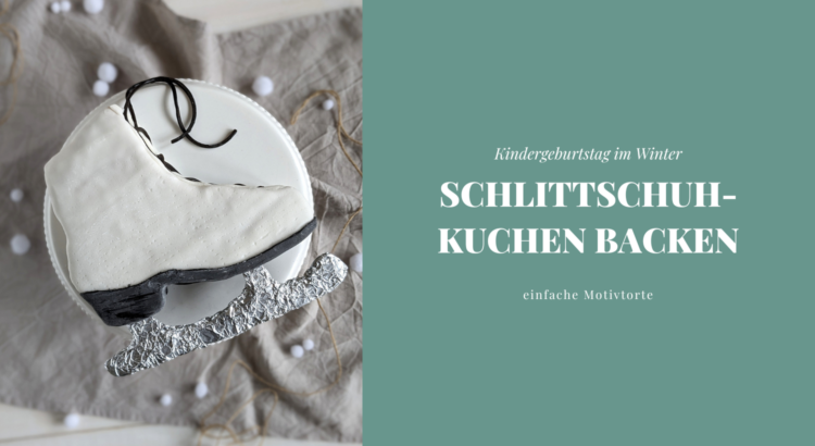 Schlittschuh-Kuchen Kindergeburtstag