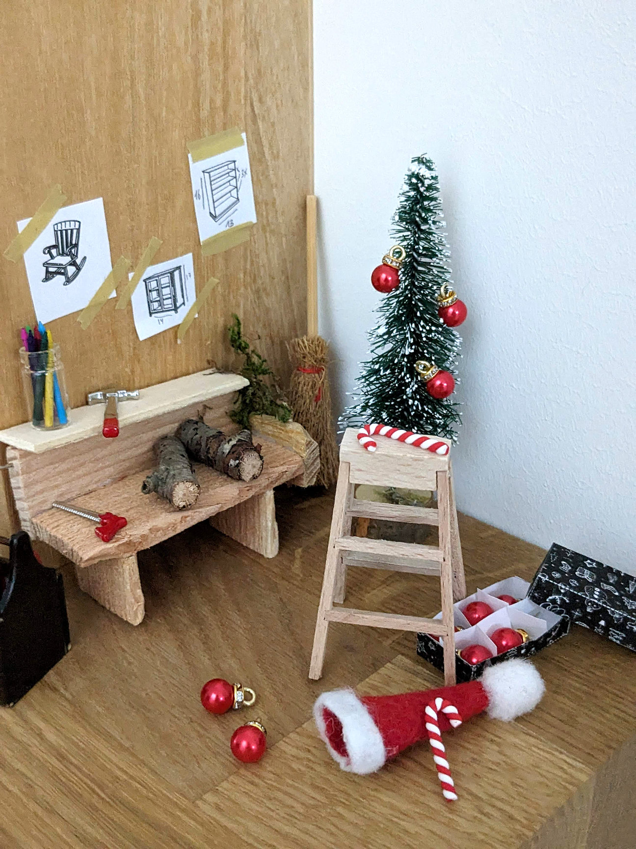 Wichtel Weihnachtsbaum schmücken Ideen