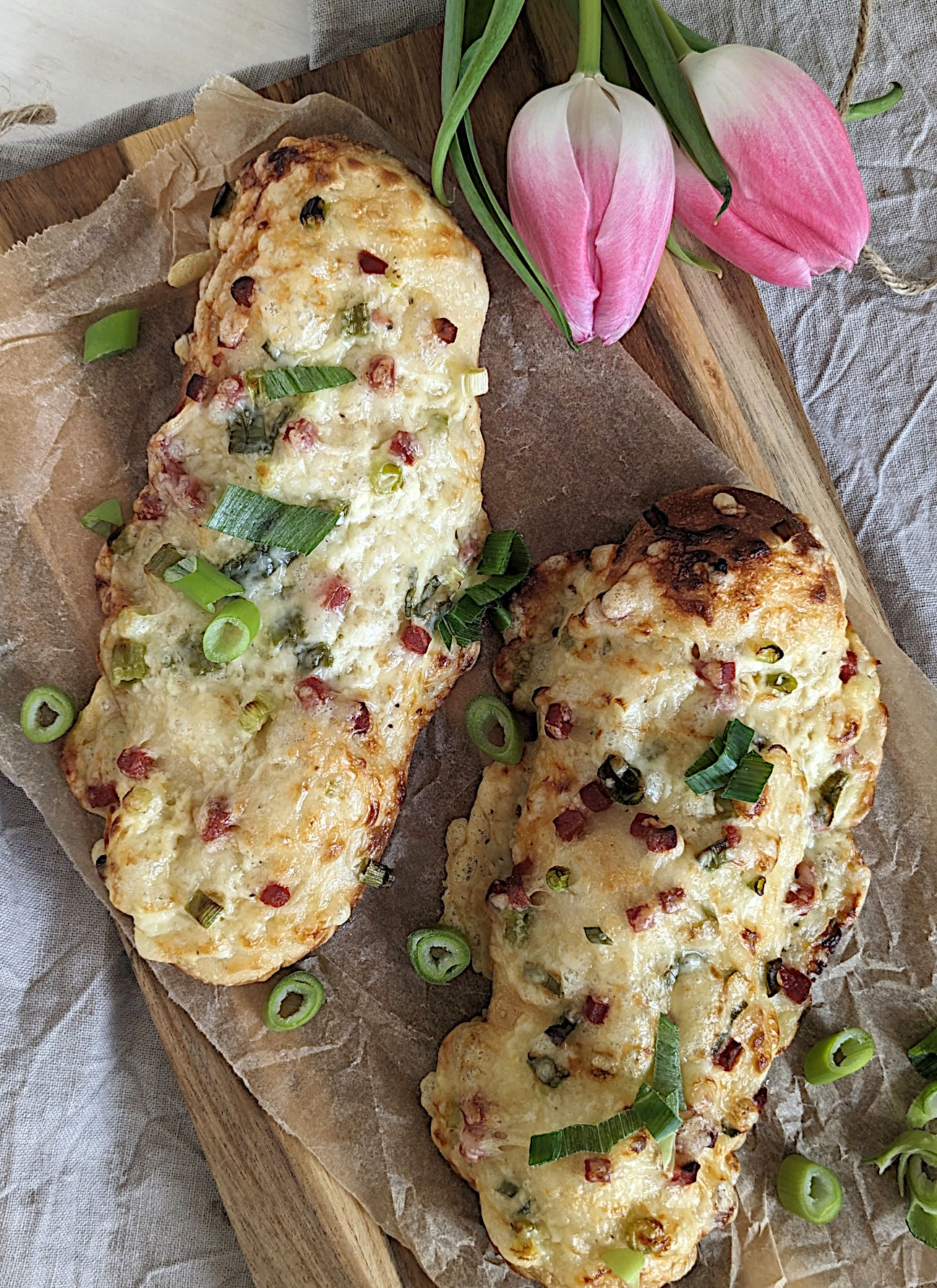 Laugenstangen Flammkuchen Rezept