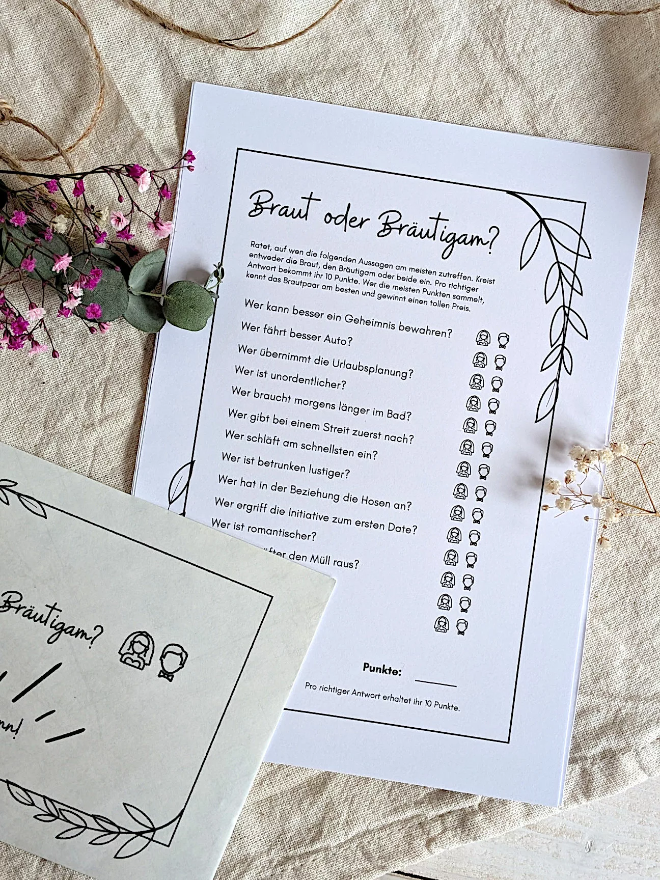 Hochzeit Spielidee Eheprüfung