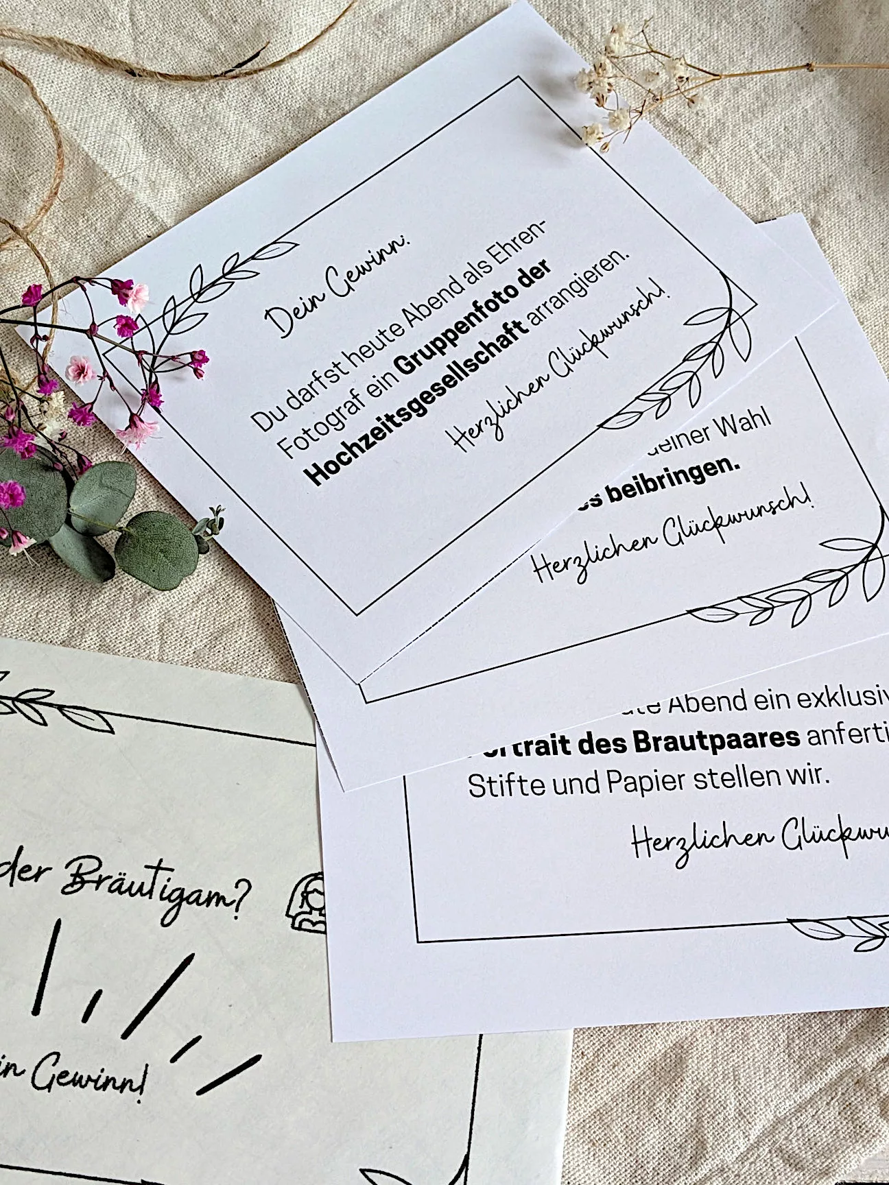 Übereinstimmungsspiel Hochzeit Vorlage