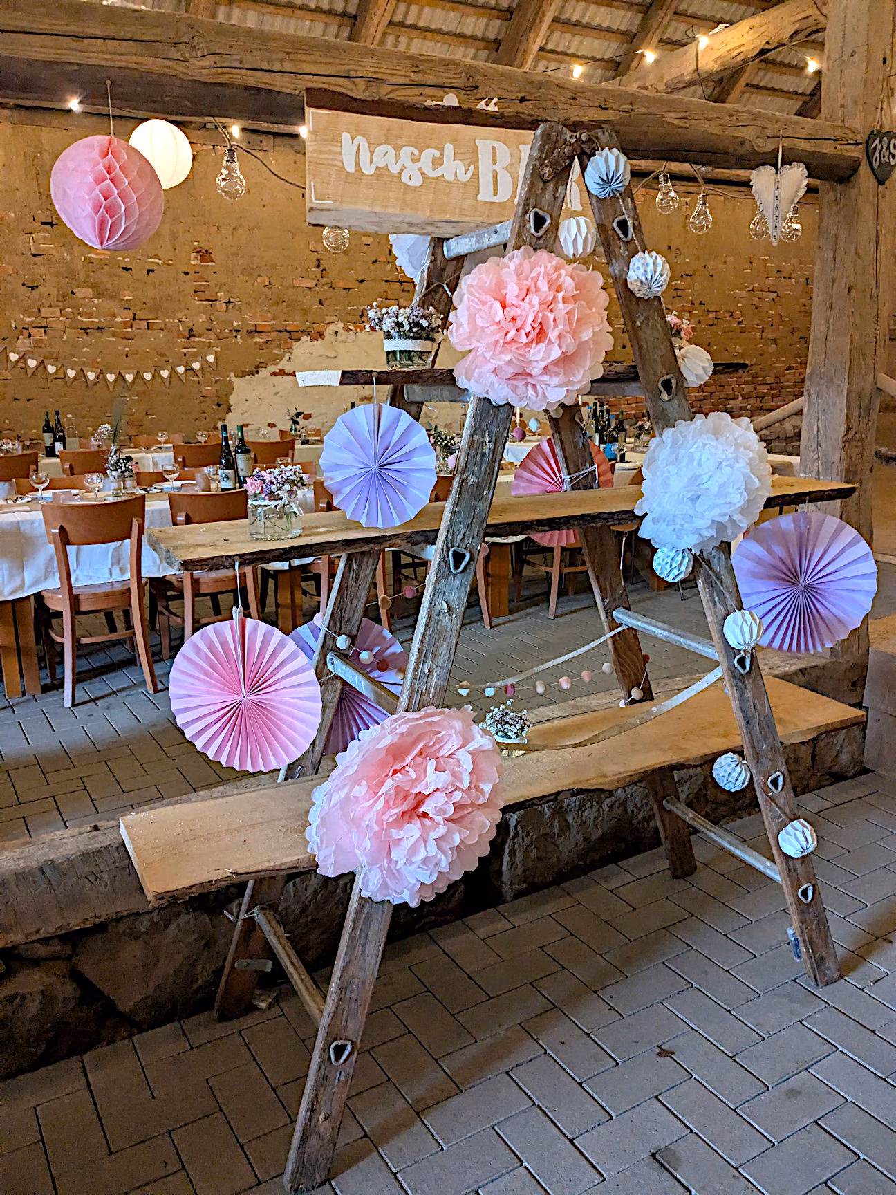 Candybar dekorieren alte Leiter