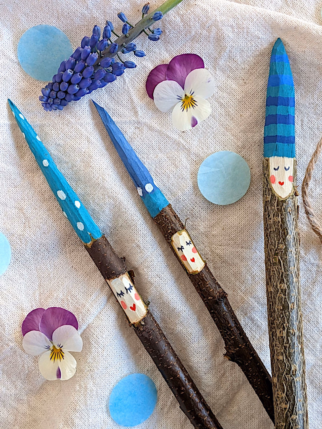 Schnitzideen für Kinder Stockwichtel DIY