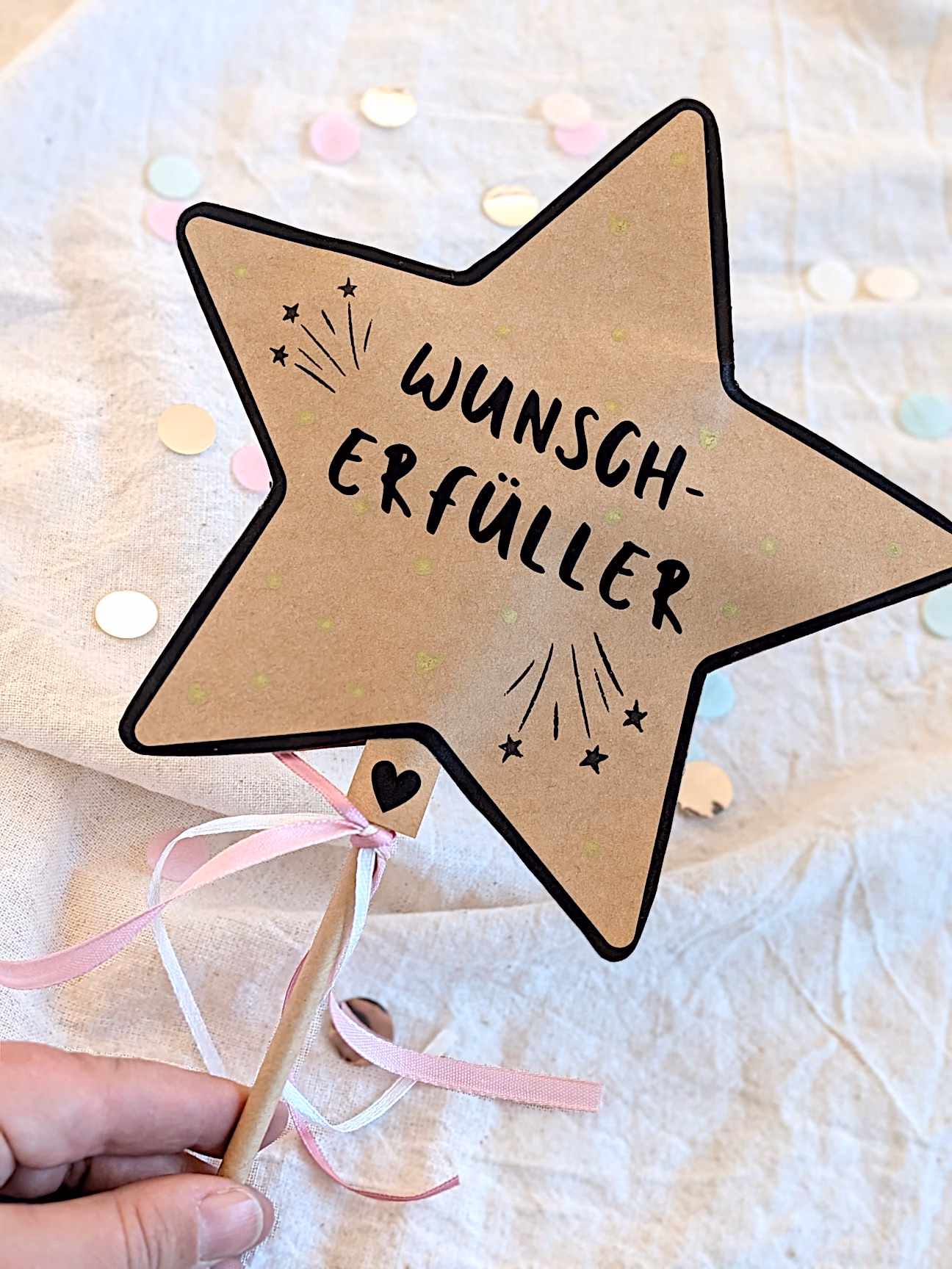 Wunscherfüller basteln Druckvorlage Stern