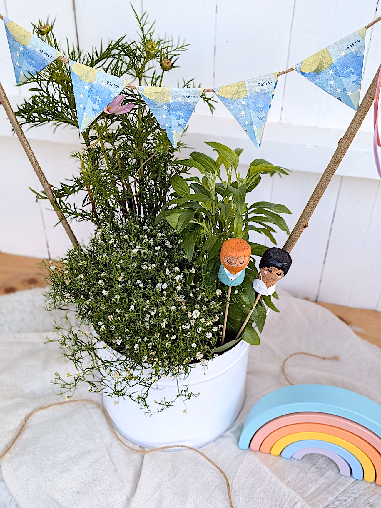 Hochzeitsgeschenk basteln Ideen Geldgeschenk