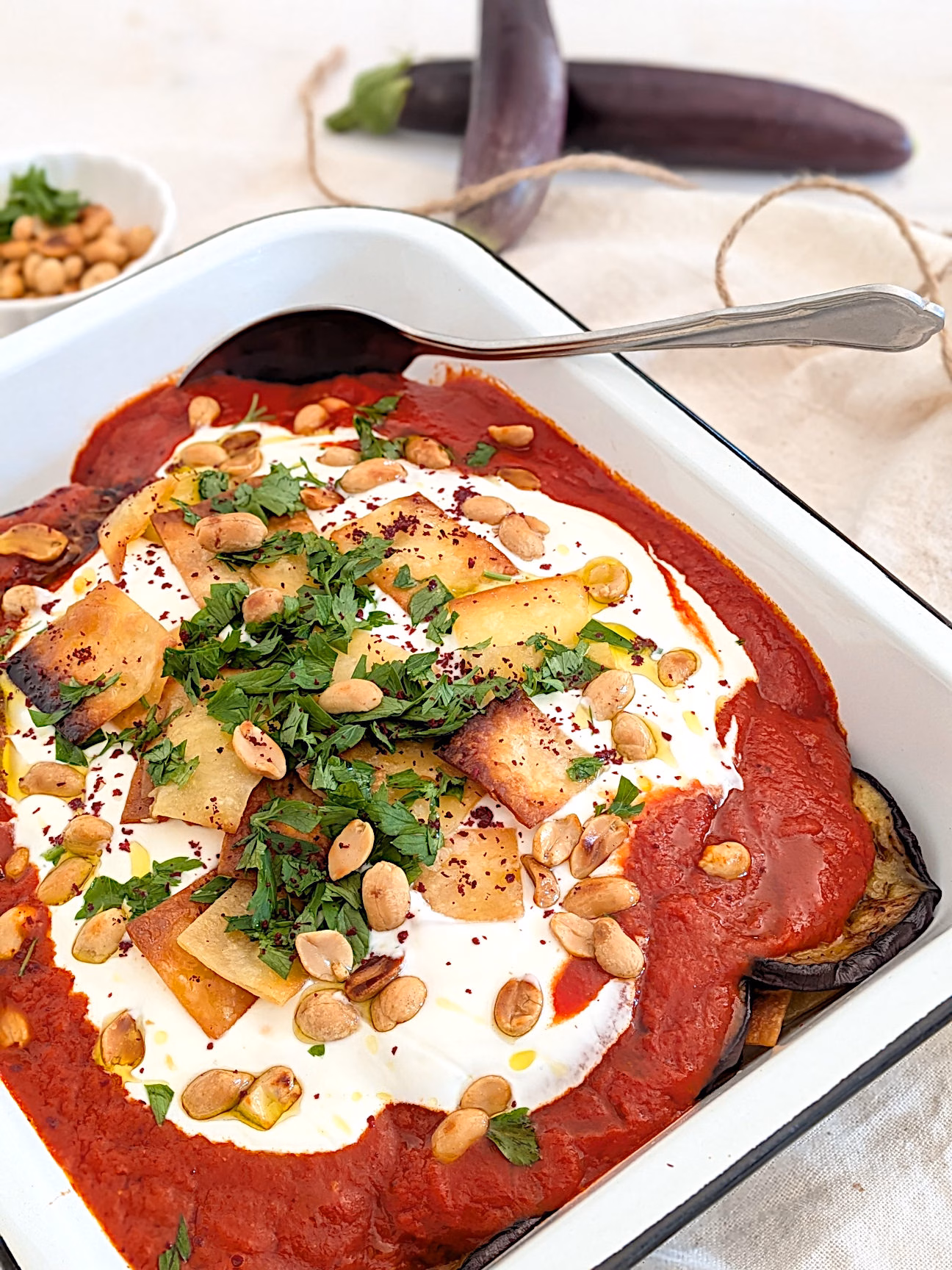 Auberginen Fatteh Rezept